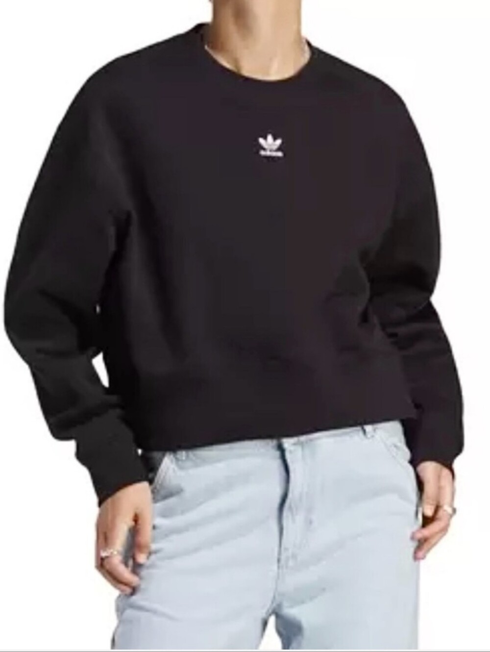 ADIDAS Originals Essentials Adicolor Crew Sweatshirt-Black Size Large
